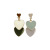 Fresh Green White Heart-Shaped Earrings Women's Sweet Girly Elegant Earrings 2022 New Fashion Earrings Women's Summer