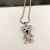 New Cute Full Diamond Tiger Necklace Hip Hop Cool Men's Fashionable All-Match Limbs Movable Pendant Long Sweater Chain Women