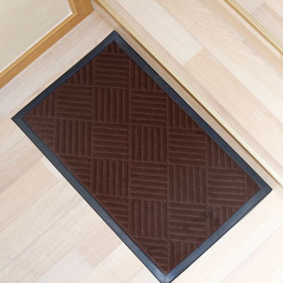 Doorway Foot Mat Entrance Mats Exclusive for Cross-Border Indoor and Outdoor Brushed Embossed Rubber Door Mat Household Diagonal Stripes Durable