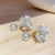 Flower Pearl Stud Earrings Women's Niche Design Earrings 2022 New Trendy Korean Temperament Advanced Vintage Earrings