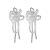 White Organza Flower Crystal Tassel Earrings 2022 New Trendy Long Niche Temperament Ear Studs Earrings for Women