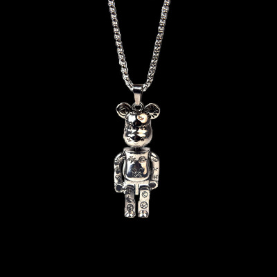 New Fashion Brand Violent Pattern Bearbrick Necklace Ins Simple Hip Hop Pendant All-Match Men's and Women's Long Sweater Chain