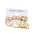 New Earrings Light Luxury High-Grade Earrings Set Combination 6-Piece European and American Gold Geometric Rhinestone Earrings