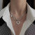 European and American Fashion Double-Layer Pearl Necklace Women's Wholesale Ins Style Hip Hop Fashion Stitching Love Chain Sweater Chain