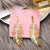 5040551 Korean Fashion European and American New Leaf Earrings Creative Retro Simple Gold Alloy Feather Earrings