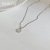 Imitation White Chalcedony Pendant Necklace for Women Summer Simple Niche Advanced Design Light Luxury Personality All-Match Necklace Clavicle Chain