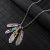 Feather Pendant Takahashi Same Necklace European and American Personalized 4 PCs Set Simple Hip Hop Long Sweater Chain Accessories Men