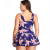 Amazon plus-Sized Oversized Swimsuit European and American Belly Covering Solid Color Printing Skirt Split Swimsuit Boxer Swimming Trunks in Stock