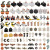 Mixed 50 PCs/100 PCs Halloween Drop Oil Pendant Accessories Set Cute Cartoon Pumpkin Skull Bat Pendant