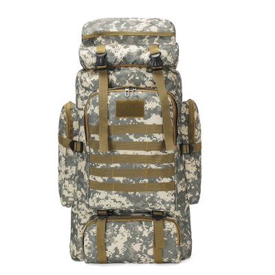 Cross-Border 80L Oxford Cloth Outdoor Backpack Camouflage Hiking Tactical Backpack Hiking Backpack Men's Camping Travel Bag