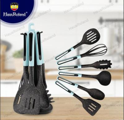 Hausroland Nylon Non-Stick Pan High Temperature Resistant Cooking Spatula Soup Spoon and Strainer Spaghetti Kitchen Tools 7-Piece Set