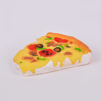 Environmental Protection Pet Bite Vinyl Toy Creative Simulation Pizza Squeeze and Sound Sound Toy Factory Wholesale