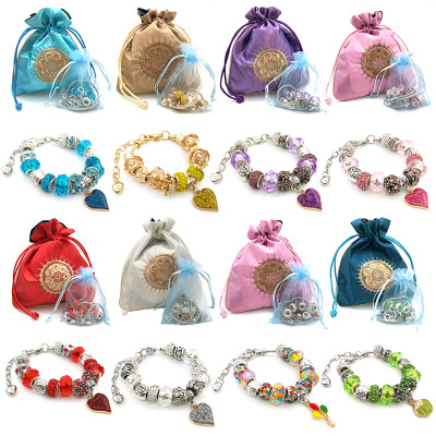 1 Piece 1 Set Bracelet Set Colorful Panjia Style Big Hole Beads Creative DIY Bracelet Set Bag