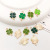 Mixed 48 Drops of Oil Green Clover DIY Ornament Accessories Bracelet Earrings Clover Hanging Piece Pendant Wholesale