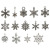 1 Christmas Snowflake Bracelet Pendant Tibetan Silver DIY Alloy Decoration Accessories Beaded Bracelet Pendant Hexagonal Snowflake