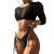 European and American Leopard Print Bikini Long Sleeve Mesh Tether Ladies Three-Piece Set Swimsuit