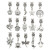 Panjia Style Ancient Silver Alloy 15 Mixed Small Pendant Bracelet Bracelet Hanging String Beads DIY Ornament Accessories