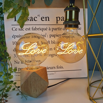 Retro Edison Letter Lamp Personalized Creative Decorative Lighting Golden Warm Light E27led Soft Light Strip Filament Lamp