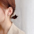 925 Silver Needle Opal Earrings Women's Korean Geometric Personalized Pearl Stud Earrings Simple and Small Earrings Temperament Wholesale