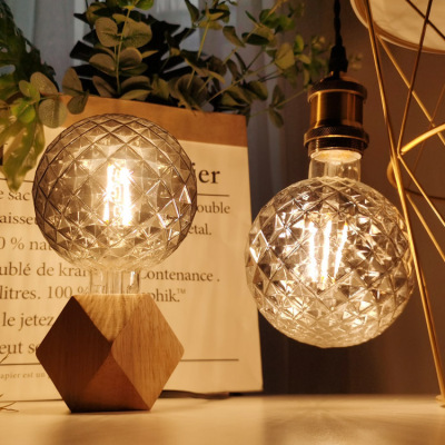 Retro Edison Bulb Led Hard Filament Electroplating Gray Personality Creative Pineapple Lamp Warm White Light Antique Filament Lamp
