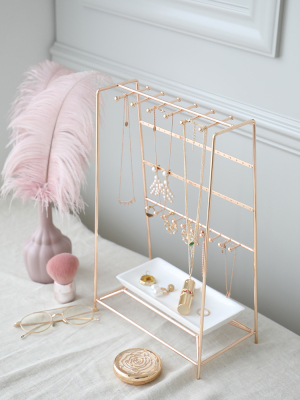 Jewelry Rack Ornament Rack Earrings Necklace Stand Ring Tray Display Dresser Household Jewelry Storage Display Stand