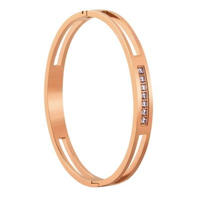 Rose Gold Titanium Steel Women's Bracelet Flawless Stainless Steel Jewelry Amazon Foreign Trade High-End Ornament