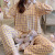 Popular Plaid Pajamas Women's Long-Sleeved Cardigan Korean Casual Spring and Autumn Suit Winter Ins Cross-Border Home Wear Two-Piece Suit