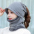 Autumn and Winter Fleece-Lined Warm Pullover Cap Windproof Cycling Earflaps Thickened Peaked Cap Hoodie Neck Warmer Women's Two-Piece Suit