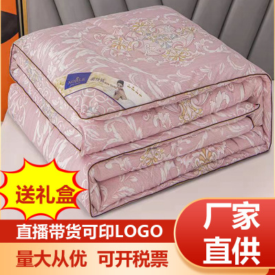 Manufacturers Supply Printed Silk Gift Quilt Four Seasons Silk Quilt Summer Blanket Airable Cover Spring and Autumn Duvet Insert Gift Box