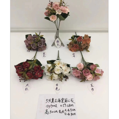 Artificial Flower Rose Hydrangea Combination Home Bundled Flower Plastic Flowers