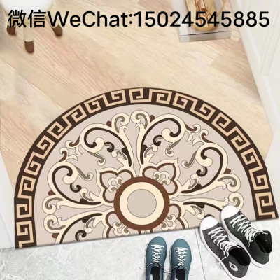 Crystal Velvet Semicircle Floor Mat Household Mat Floor Mat Bedroom Entrance Carpet Doorway Floor Mat