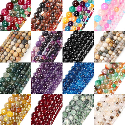 DIY Beaded Loose Beads Semi-Finished Long Chain 4-12mm Beaded Self-Selected Bracelet Necklace DIY Material Factory Wholesale