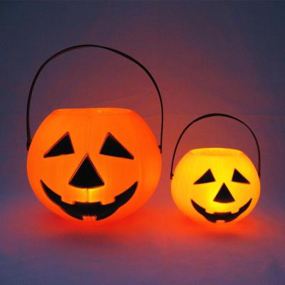 Halloween Candy Box Festive Supplies Children's Toy Plastic Portable Pumpkin Lamp Ghost Festival Glowing Decorative Lights