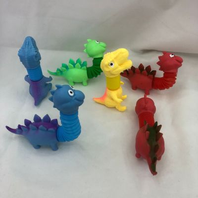 Decompression Tube Cartoon Dinosaur Extension Tube Toy with Whistle Shrink Tube Toy Pull Tube Pull Tube Decompression