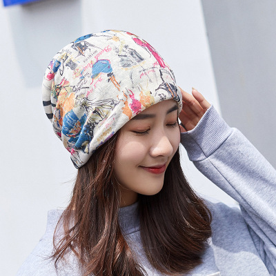 Spring and Summer Toque Korean Style Breathable Thin Sleeve Cap Women's Scarf and Hat Dual-Use Comfortable Confinement in Stock Wholesale