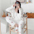 Pajamas Women's Autumn and Winter Three-Piece Soft Warm Thickening Cardigan Wool Knitted Cute Sweet Cherry Homewear