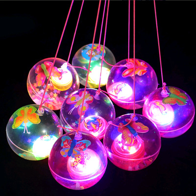 Flash Crystal Ball Luminous Elastic Ball Colorful Jumping Ball Water Ball Flash Night Market Children Stall Toys