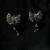 Sweet Cool Style Bow Stud Earrings Silver Needle Fashionable Hot Girl Internet Celebrity Small Flower Ear Studs Necklace Set Cold Style