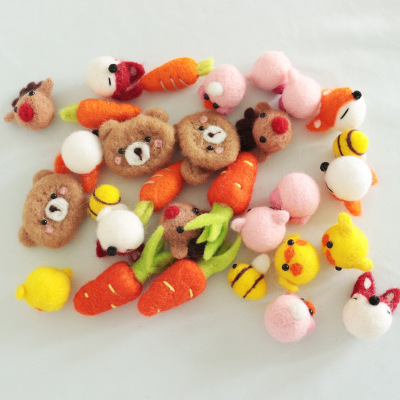 Animal Flower Fruit Hairpin Clip Hair Ring Brooch DIY Garland Accessories Phone Case Refrigerator Sticker Decoration