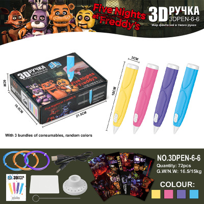 Russian Hot Sale Foreign Trade Supply Low Temperature 3Dpen Midnight Bear Theme Color Box Holiday Gift Children's Toys