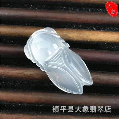 Factory Sales Jade Agate Chalcedony Pendant Pendant Jade Gift Ornament Ice White Cicada, I Know