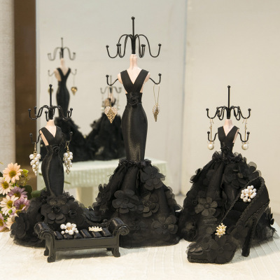 Dresser Decoration Black Jewelry Rack Wedding Dress Model Jewelry Storage Rack Jewelry Display Stand Christmas Gift