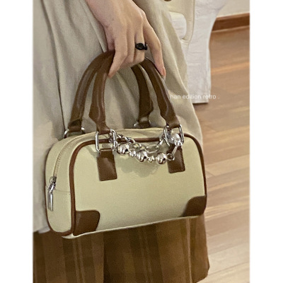 Women's Bag 2022 New Fashion Minority Design Pillow Bag Contrast Color Handbag Advanced Sensor Messenger Bag