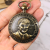New Retro Clamshell Pocket Watch Digital Face Iron Chain Skull Commemorative Keychain Watch