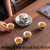 Jingdezhen Kung Fu Tea Set Travel Tea Set Hand Painted Ru Ware Ge Kiln Official Kiln Celadon Teapot White Jade Tea Set