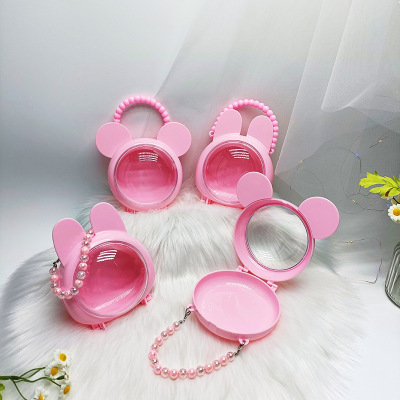 New Small Pink Fisheye Astronaut Bag Children's DIY Jewelry Bag Rabbit Mickey Jewelry Storage Hand Bag