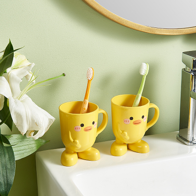 Factory Direct Supply Toothbrush Cup Creative Cartoon Duck Plastic Cup Pp Toothbrush Cup Cute Mouthwash Cup Brushing Cup