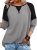 2022 European and American Foreign Trade Cross-Border Women's Clothing Amazon Hot Products Crisscross Neckline Patchwork round Neck T-shirt Raglan Sleeve Long Sleeve