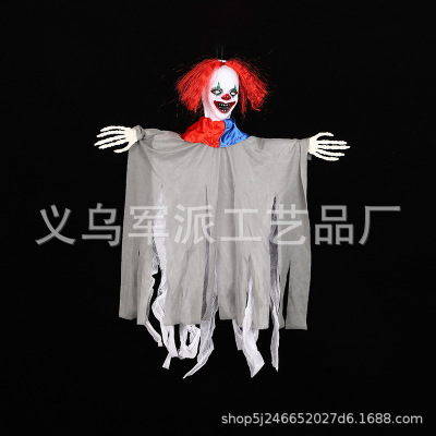 Halloween Decoration Hanging Ghost Bridegroom Bride Clown Suit Cross-Border Skull White Bone Trick Toy Haunted House Dress-up Road