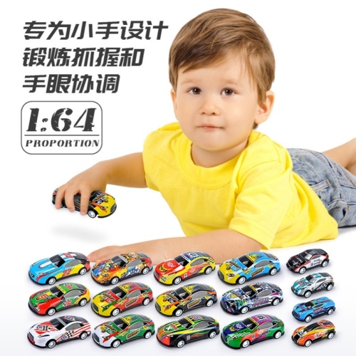 warrior graffiti car small size iron model car 6.8 toy car children‘s organization gift packing wholesale